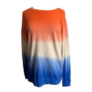 Old Navy Orange, White, and Blue Ombre Sweatshirt size Medium